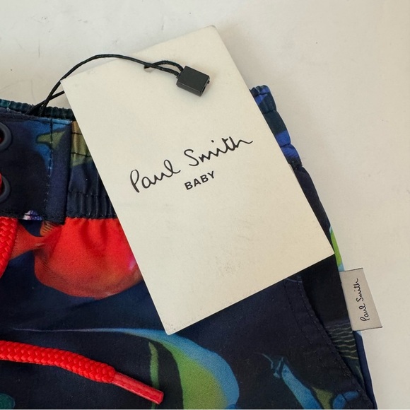 NWT PAUL SMITH Baby Swim Shorts Bathing Suit Ocean Tropical Fish Print Size 6M - Picture 3 of 12